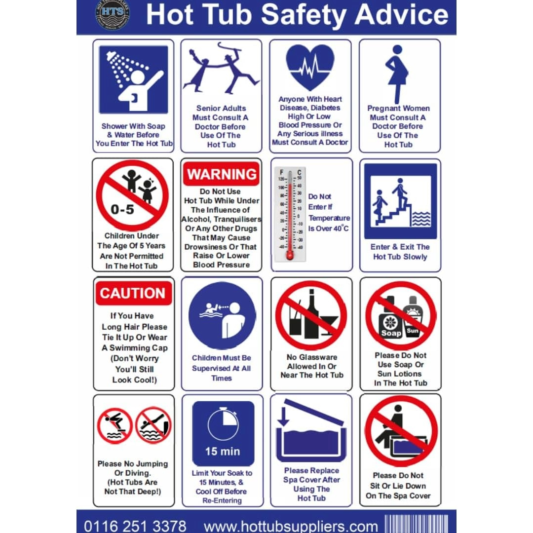 Correx Hot Tub Safety Sign A4